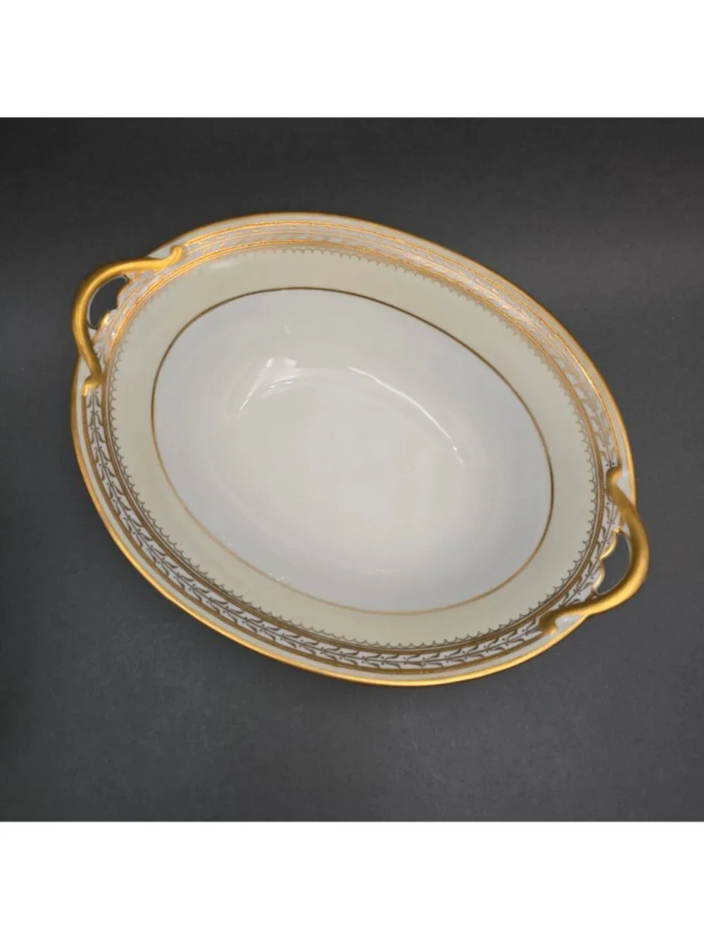 Antique Noritake Chanfaire Oval Vegetable Bowl Set 2 Hand Painted Art Deco